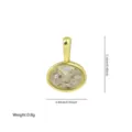 Ciondolo zircone ovale oro minimalista accessorio per collana DIY 1.14x0.83cm 0.8g - Stile 6-Forma Ovale (Piatta)