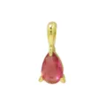 Kupfer vergoldeter tropfenförmiger rosa Geburtsstein Anhänger Halskette DIY Geschenk. - Juli Geburtsstein Anhänger Nur / Gold