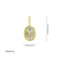 Ciondolo zircone ovale dorato, accessorio gioiello DIY minimalista, dimensioni 1.33x0.64cm. - Stile 8-Forma Ovale (Verticale)