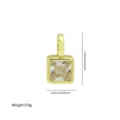 Ciondolo quadrato in zircone cubico dorato gioielli accessori DIY design minimalista - Stile 9-Forma Quadrata