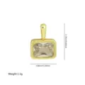 Ciondolo rettangolare zirconia cubica dorata accessorio per gioielli fai da te collana - Stile 10-Forma Rettangolare (Piatta)