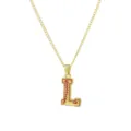 Collier Pendentif Lettre L Baseball Doré, Chaîne Alphabet Émaillée Style Sportif. - Style L / Or