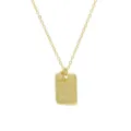 Collana con ciondolo quadrato placcato oro con incisione Good Luck e pietra natale. - Pietra Portafortuna di Novembre
