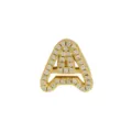 Gold-plated brass letter A charm pendant paved with sparkling cubic zirconia for DIY bracelets. - Letter A / Pendant Only / Gold