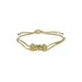 Élégant bracelet coulissant double en plaqué or avec cœur et motifs pour beau cadeau - Style Deux Filles / Or