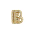 Gold plated brass letter B pendant with sparkling cubic zirconia for DIY jewelry making. - Letter B / Pendant Only / Gold