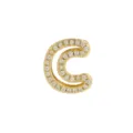 Gold brass letter C charm paved with sparkling cubic zirconia for DIY personalized bracelets. - Letter C / Pendant Only / Gold