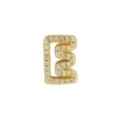 Gold Plated Brass Letter E Cubic Zirconia Pave Charm DIY Bracelet Jewelry Component - Letter E / Pendant Only / Gold