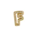 Gold plated brass letter F pendant paved with cubic zirconia for custom DIY charm bracelets. - Letter F / Pendant Only / Gold