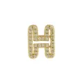 Gold color brass letter H charm pendant pave cubic zirconia for DIY bracelet jewelry making - Letter H / Pendant Only / Gold