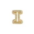 Gold Zirconia Letter I Pendant Pavé Charm for DIY Bracelet Necklace Jewelry Accessory - Letter I / Pendant Only / Gold