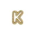 Gold Plated Brass Letter K Cubic Zirconia DIY Charm Pendant for Custom Bracelet - Letter K / Pendant Only / Gold