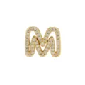 Gold Letter M Charm Zircon Paved Brass DIY Alphabet Pendant Bracelet Accessory - M / Pendant Only / Gold
