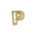 Gold plated brass pave zircon letter P pendant charm DIY jewelry accessory for bracelet necklace - Letter P / Pendant Only / Gold