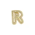 Gold plated brass paved zircon letter R charm pendant for DIY bracelet and necklace styling - Letter R / Pendant Only / Gold