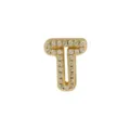 Gold-plated brass pave zircon letter T charm pendant for DIY personalized name bracelet jewelry. - Letter T / Pendant Only / Gold