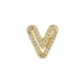 Gold V letter charm pendant brass cubic zirconia DIY bracelet jewelry accessory for personalized name - Letter V / Pendant Only / Gold