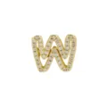 Gold Letter W Zircon Pendant Brass DIY Charm Bracelet Accessory Sparkling Jewelry Gift - Letter W / Pendant Only / Gold