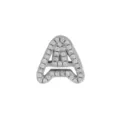 Silver tone letter A charm pendant paved with sparkling cubic zirconia stones for DIY bracelets - Letter A / Silver