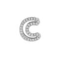 Sparkling silver paved zircon letter C charm for DIY bracelet and necklace jewelry making. - Letter C / Silver