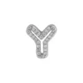 Silver tone pavé zircon letter Y pendant charm for DIY jewelry making and custom bracelets. - Letter Y / Silver