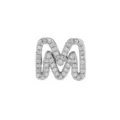 Silver brass zircon letter M DIY charm pendant for personalized custom name bracelets and necklaces - M / Silver