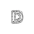 Silver Letter D Charm Paved Zirconia Brass DIY Bracelet Pendant Letter Jewelry Accessory - Letter D / Silver