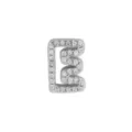 Silver tone brass letter E charm paved with sparkling cubic zirconia for DIY bracelets. - Letter E / Silver