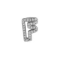 Silver brass letter F charm paved with cubic zirconia for DIY personalized name bracelets - Letter F / Silver