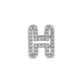 Silver paved letter H charm pendant for DIY custom charm bracelets and personalized jewelry. - Letter H / Silver