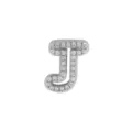 Silver Paved Cubic Zirconia Letter J Charm Pendant for Personalized DIY Bracelet Jewelry - Letter J / Silver