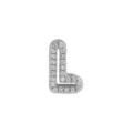 Letter L Zircon Brass DIY Charm Pendant for Personalized Bracelet Necklace Jewelry Making - L / Silver