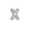 Brass cubic zirconia letter X charm pendant for DIY bracelet necklace personalized name jewelry. - Letter X / Silver