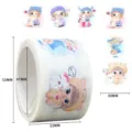Cute cartoon stickers roll for kids rewards, lovely anime girl and animal designs detail view. - C324 / 200 Stickers / 3 cm