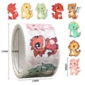 Cute cartoon dragon stickers roll for kids reward and kindergarten teacher decoration - C326 / 200 Stickers / 3 cm
