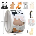 Cute cartoon animal stickers roll, waterproof reward stickers for kids and teachers craft. - C344 / 200 Stickers / 3 cm