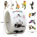 Cute cartoon bird sticker roll for kids, waterproof animal reward stickers for toddlers. - C380 / 200 Stickers / 3 cm