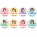Adorables autocollants de remerciement fille dessin animé étanches pour coque téléphone - Style Fille de Dessin Animé (C3) / 500 Pièces/Paquet