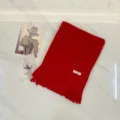 Roter, einfarbiger Kaschmir-Gefühl Fransen Winterschal für Damen, warme Accessoires. - 30x170cm / Angola Rot