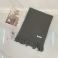 Einfarbiger grauer Kaschmir-Gefühl Fransen Schal für Damen, eleganter warmer Winterschal. - 30x170cm / Dunkelgrau