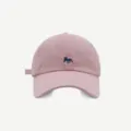 Rosa Baseballcap mit blauer Fuchsbroderie, lässige Baumwoll-Sonnenkappe für Damen und Herren. - Verstellbar / Rosa