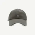 Dunkelgraue Baseballkappe mit minimalistischer Fuchsenstickerei, koreanischer Freizeit-Baumwollhut - Verstellbar / Grau