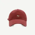 Rote Baseballkappe mit süßer kleiner Fuchsstickerei Freizeithut verstellbar Unisex Neu - Verstellbar / Burgunderrot
