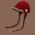 Damen Winter warme Bombermuetze rot Pluesch Ohrenklappen Mappe Fleece gefuettert Radfahren - M (56-58cm) / Rot