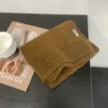 Écharpe en tricot torsadé marron confortable, accessoire d'hiver chaud et épais pour hommes femmes - Café