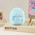 Cute mini plush coin purse portable earphone storage bag creative furry mini backpack wallet - Sky Blue