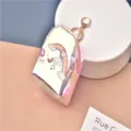 Mini holographic unicorn coin purse with keychain, cute laser small backpack wallet for keys. - Style 2