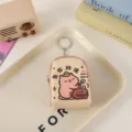 Cute capybara mini coin purse with keychain, portable earphone and key storage bag. - Good Luck