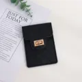 Black quilted mini crossbody phone bag with gold lock, portable mini card holder. - Single Bag / Black
