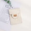 Mini quilted crossbody bag for women, stylish phone pouch with chic turn lock closure. - Single Bag / White